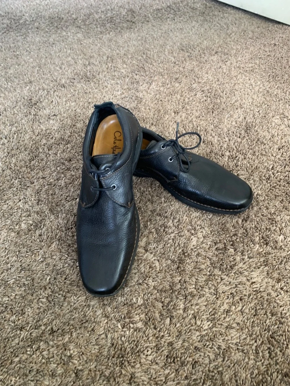 Cole Haan Black Pebble Leather Oxford Casual Shoes 10.5 Classic